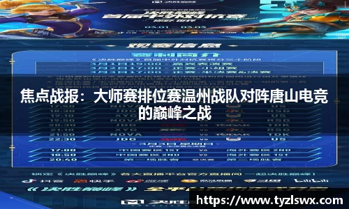 焦点战报：大师赛排位赛温州战队对阵唐山电竞的巅峰之战